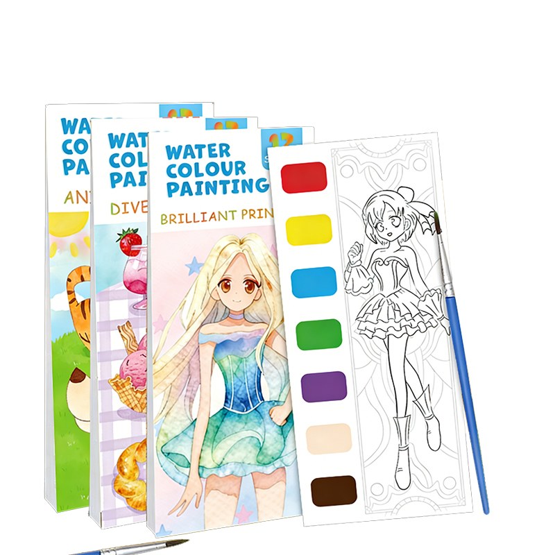 Buku Lukisan Cat Air Hardback karo Paint Built-in