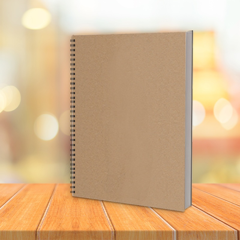 Buku Sketsa Kertas Kraft Spiral Sisi