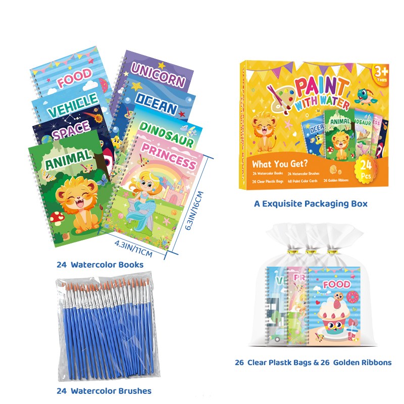 Set Hadiah Buku Mewarnai Cat Air